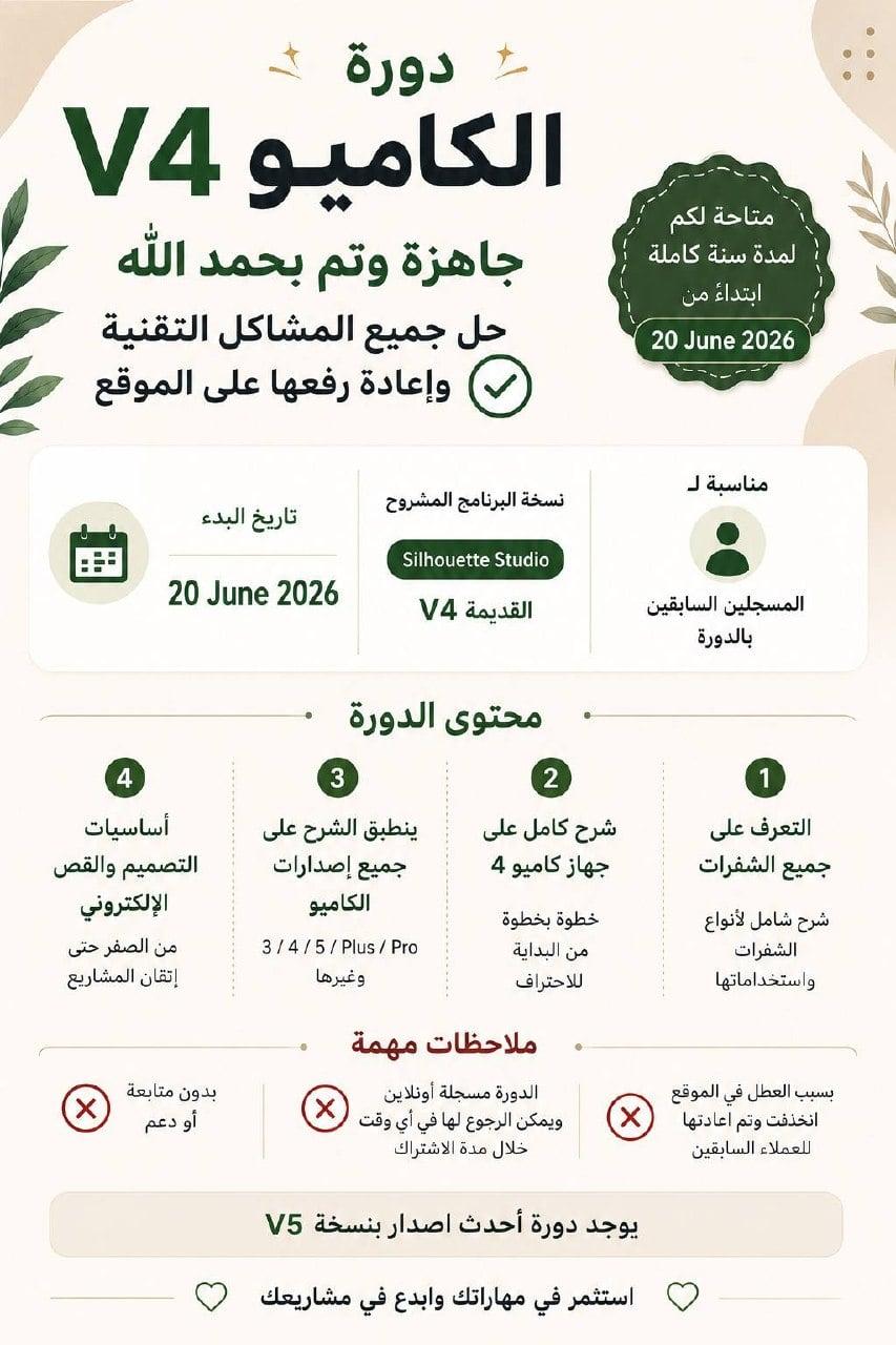 تم رفع دورة v4 القديمة وحل المشكلة التقنية